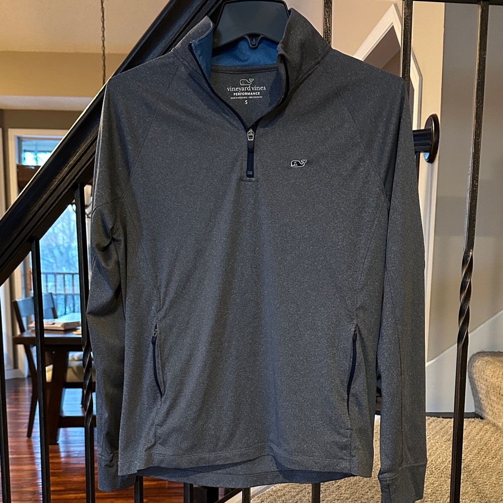 Vineyard Vines Men's Dark Gray Quarter-Zip Jacket